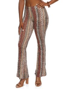 Border Print Boho Flare Pants sold by Rainbow
