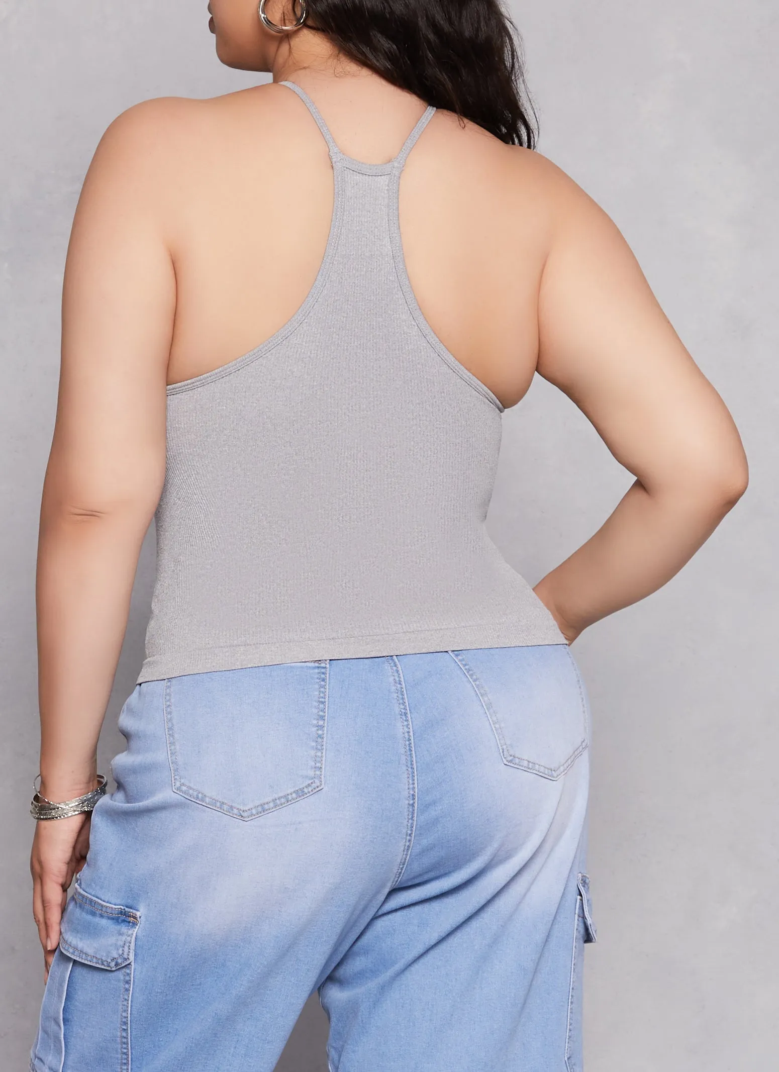 Plus Size Seamless Racerback High Neck Tank Top sold by Rainbow product image thumbnail 3