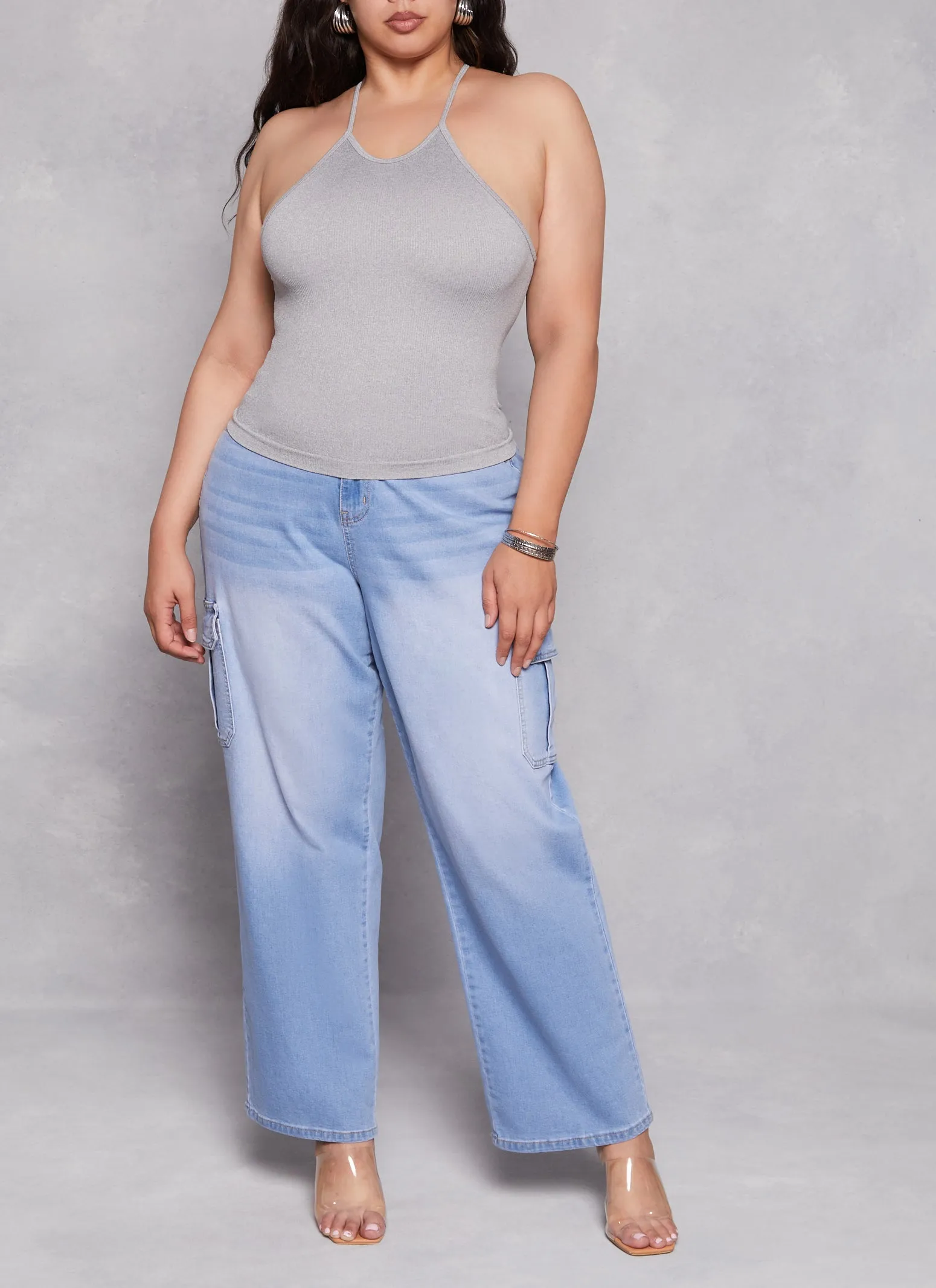 Plus Size Seamless Racerback High Neck Tank Top sold by Rainbow product image thumbnail 2