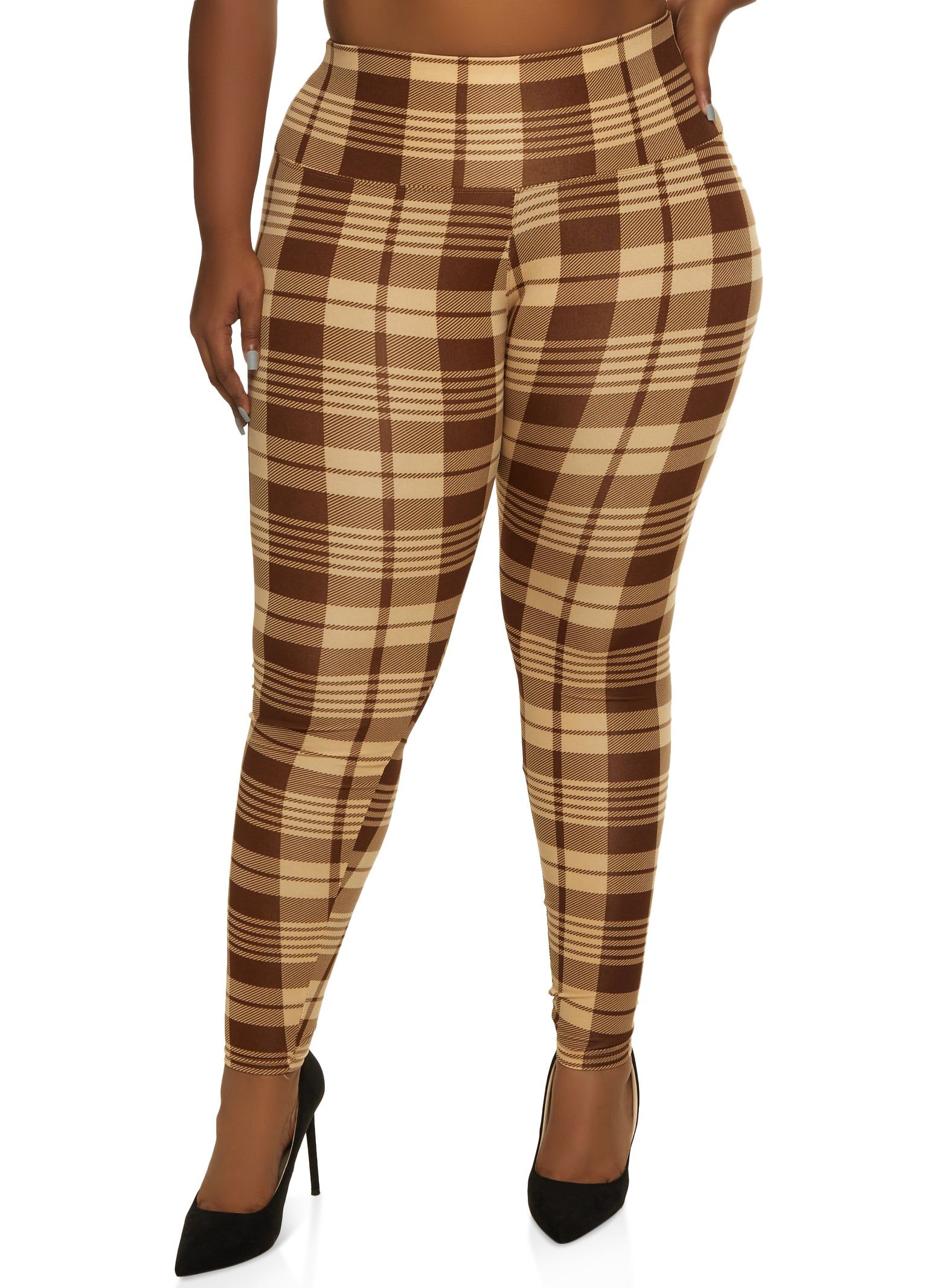 Plus Size Plaid Leggings sold by Rainbow