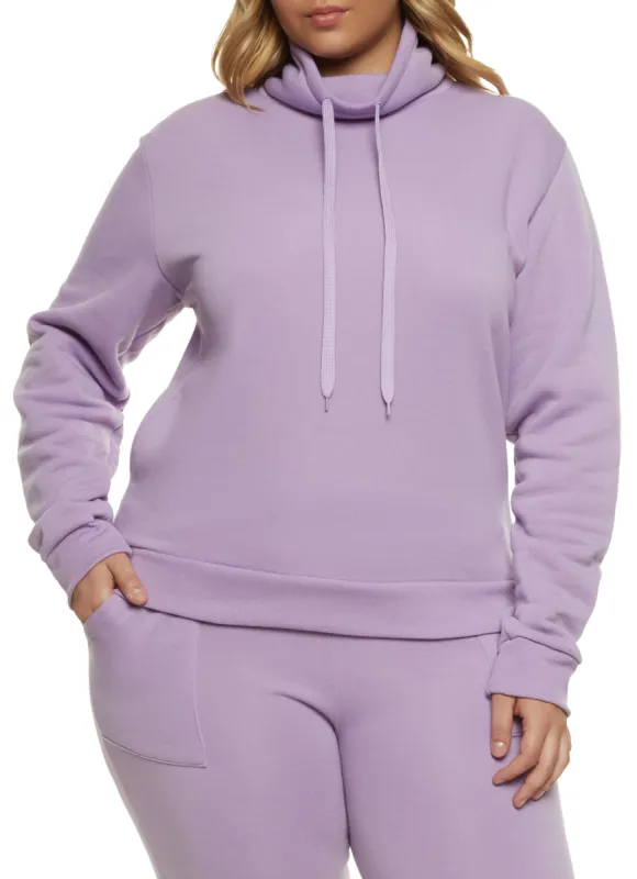 Plus Size Fleece Funnel Neck Sweatshirt sold by Rainbow