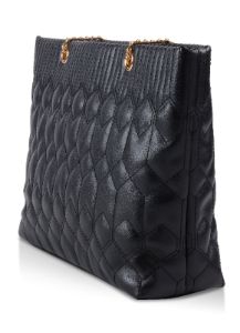 Faux Leather Quilted Chain Strap Tote Bag sold by Rainbow