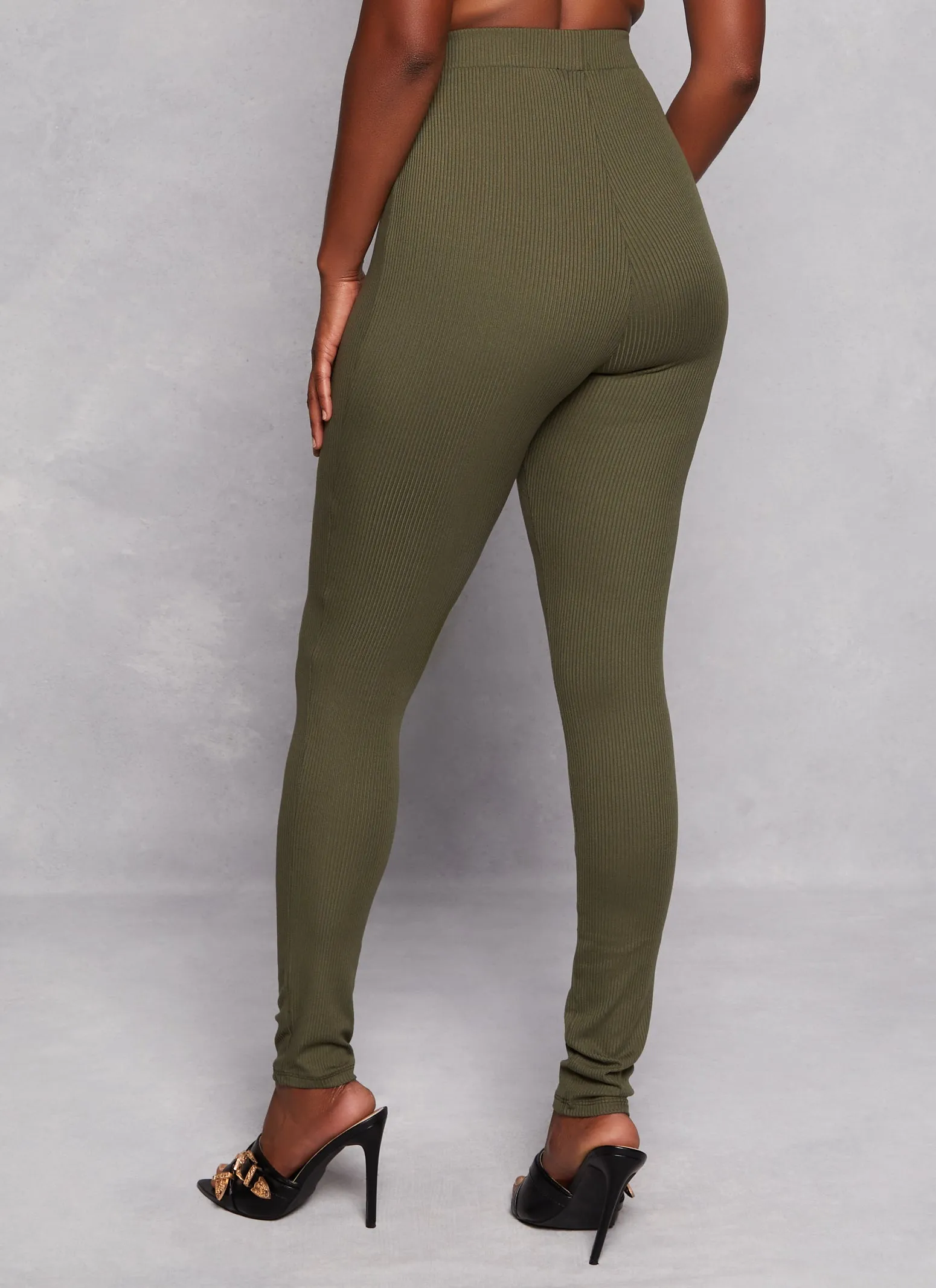 Ribbed Knit High Waisted Leggings sold by Rainbow product image thumbnail 3