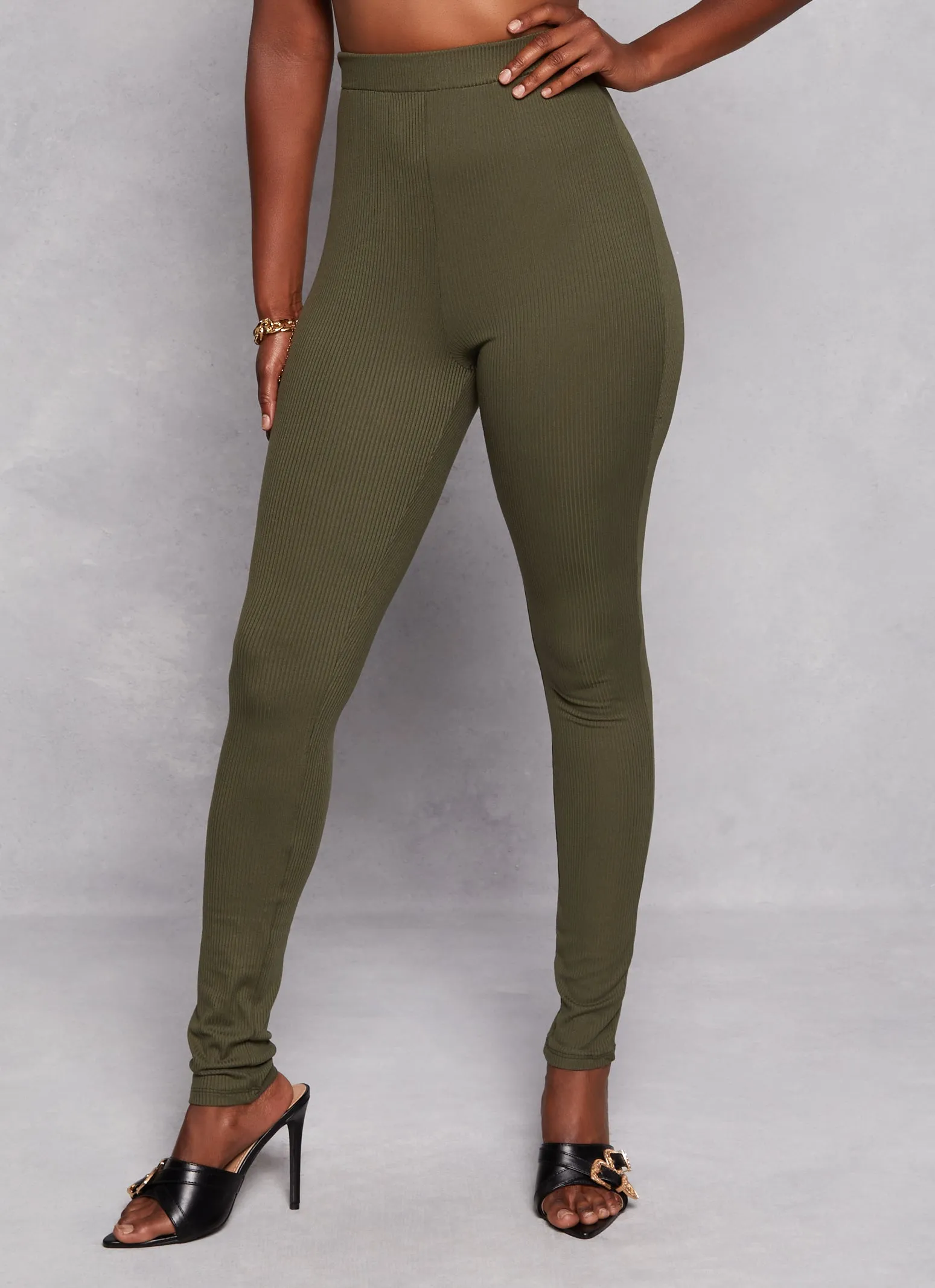 Ribbed Knit High Waisted Leggings sold by Rainbow product image thumbnail 2