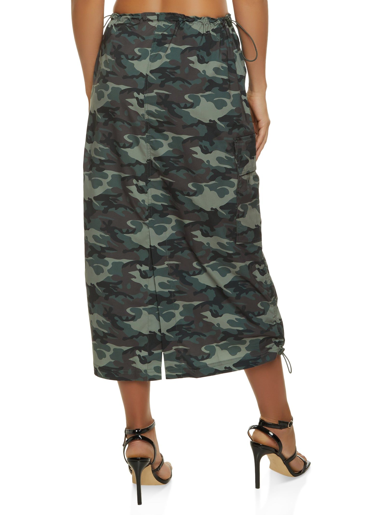 Nylon Cargo Pocket Midi Skirt sold by Rainbow product image thumbnail 3