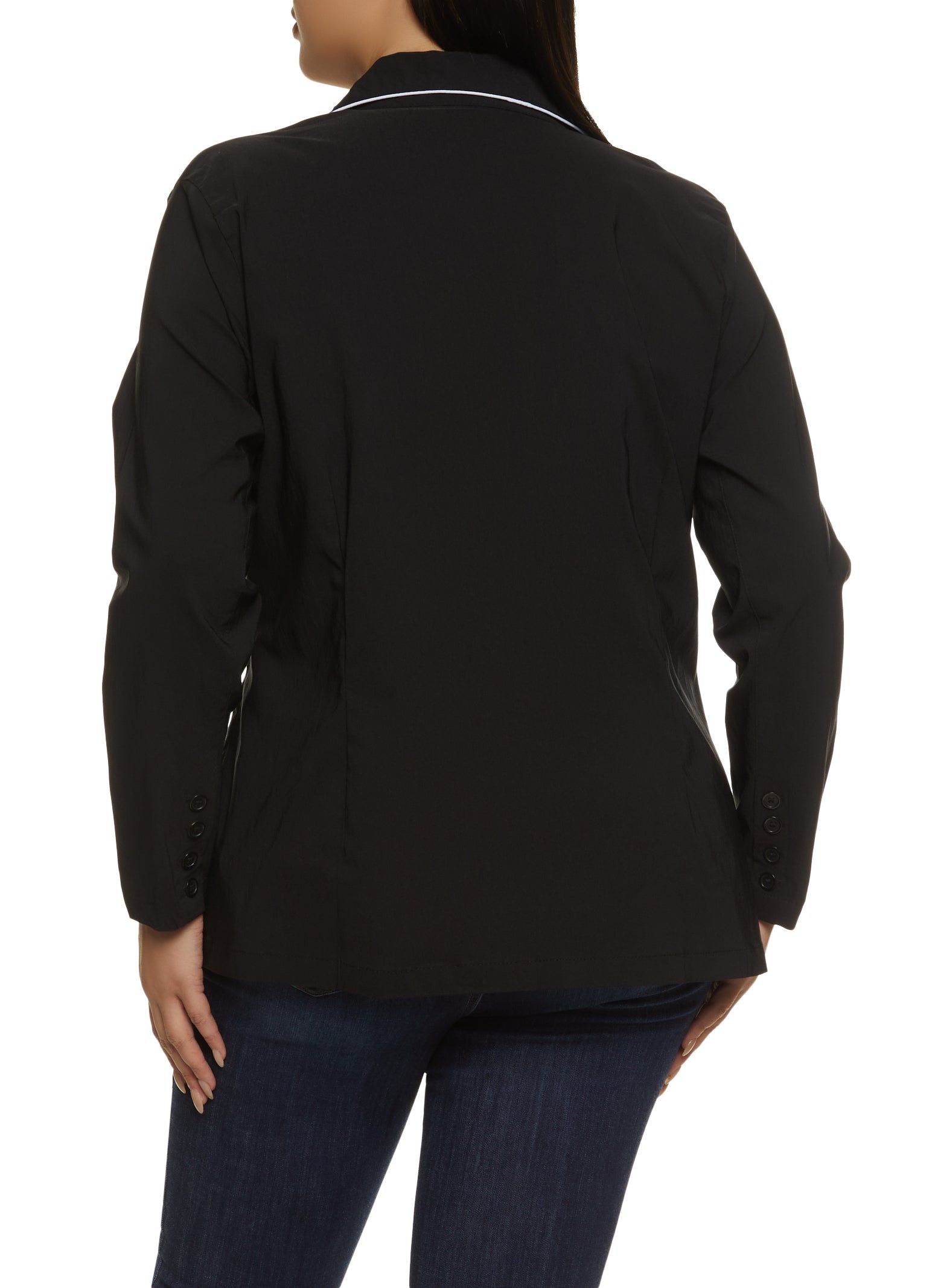 Plus Size Contrast Piping Blazer sold by Rainbow product image thumbnail 2