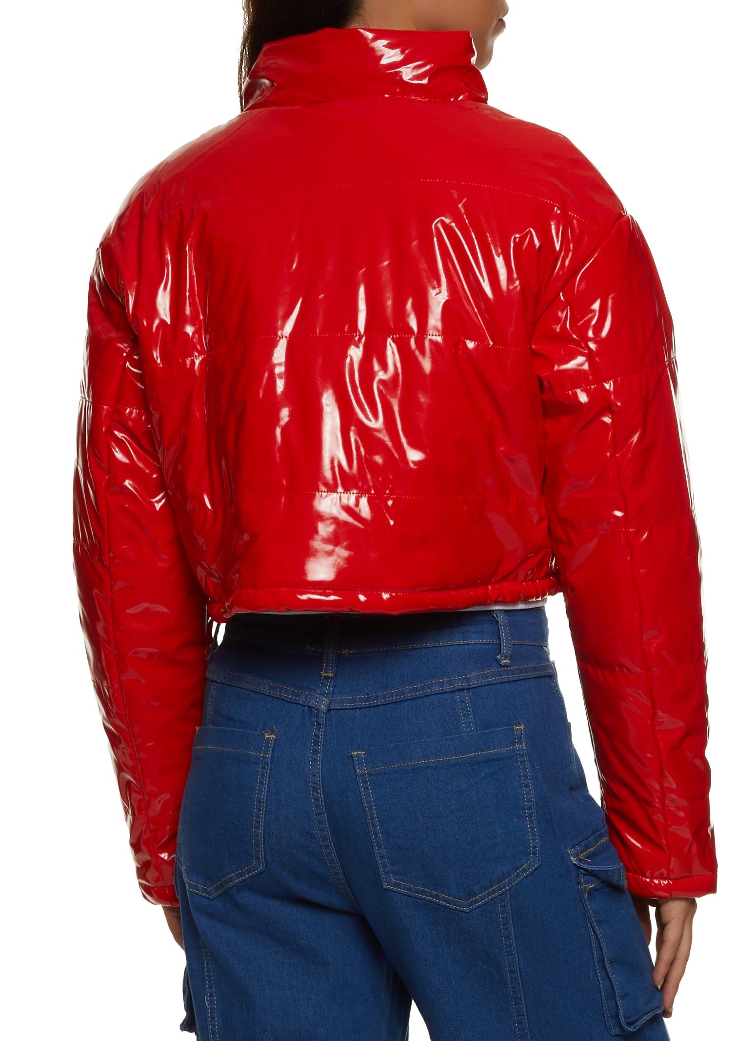 Faux Patent Leather Puffer Jacket sold by Rainbow product image thumbnail 2