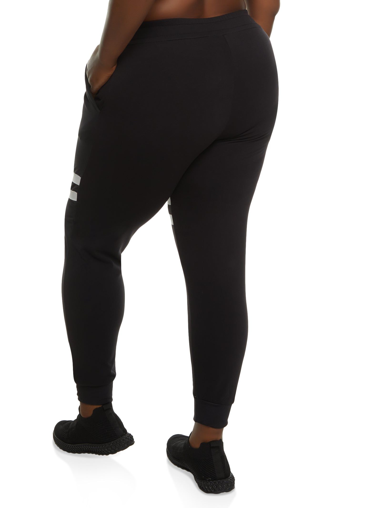 Plus Size Varsity Stripe Detail Drawstring Joggers sold by Rainbow product image thumbnail 2