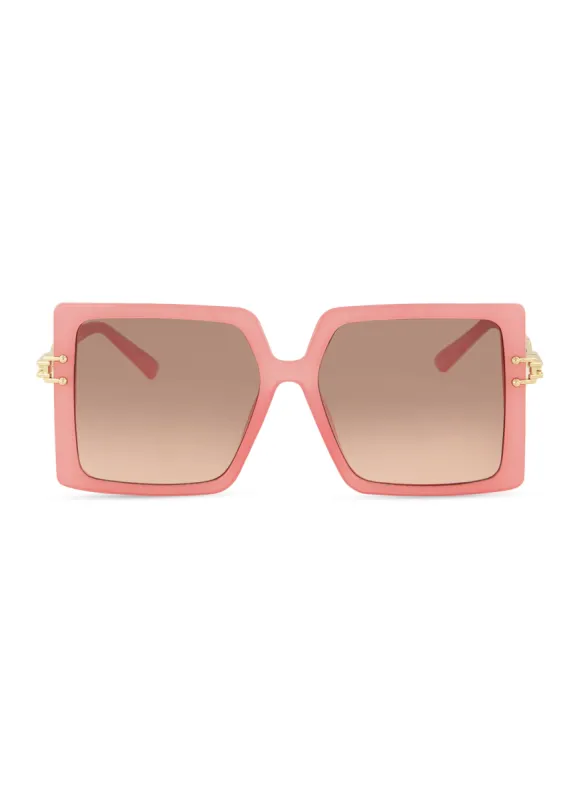 Metallic Temple Oversized Square Frame Sunglasses sold by Rainbow