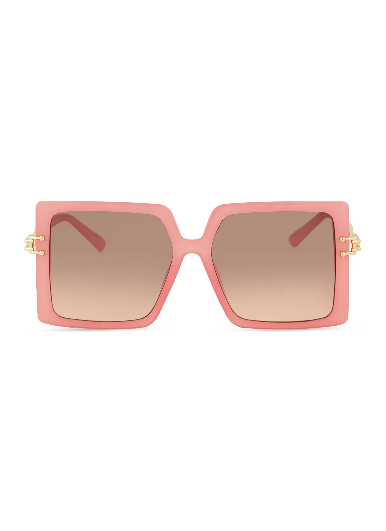 Metallic Temple Oversized Square Frame Sunglasses sold by Rainbow