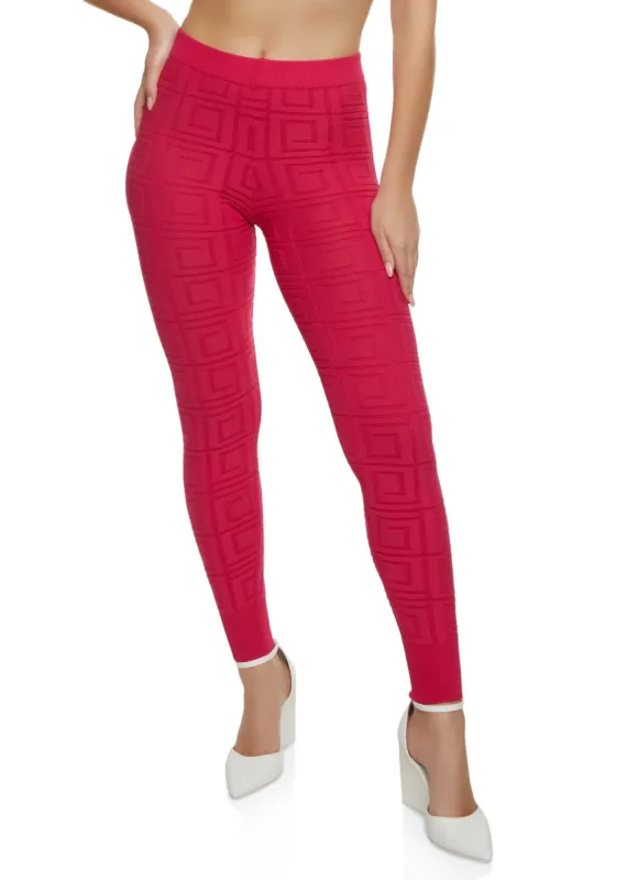 Greek Key Knit Leggings sold by Rainbow