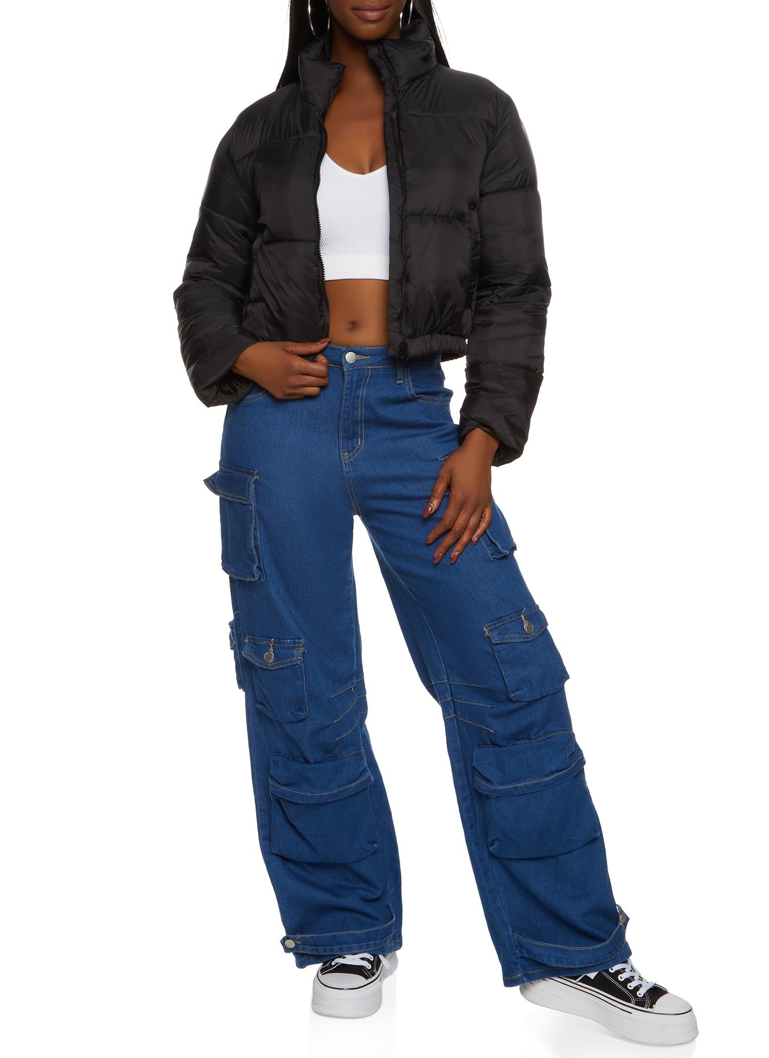 Nylon Cropped Puffer Jacket sold by Rainbow product image thumbnail 2