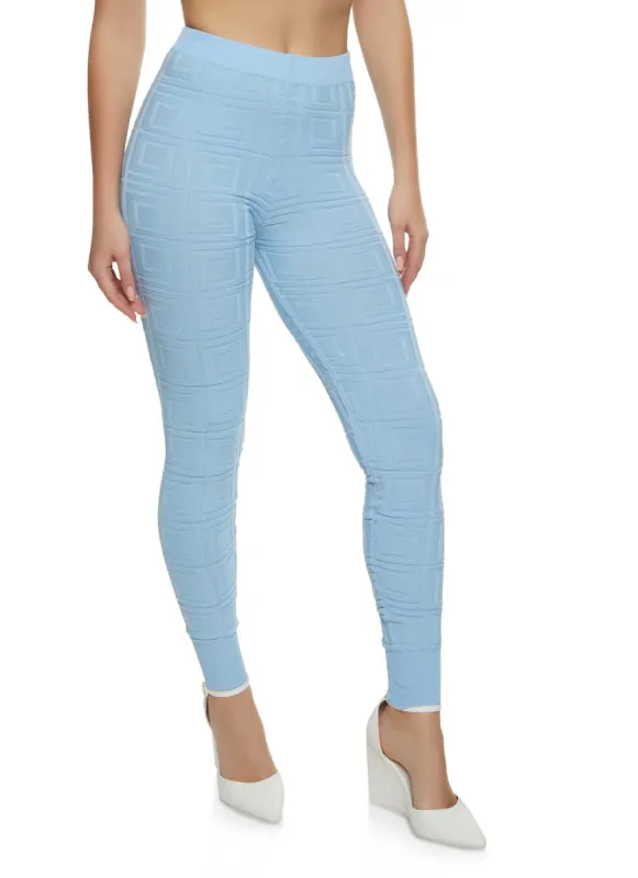 Greek Key Knit Leggings sold by Rainbow