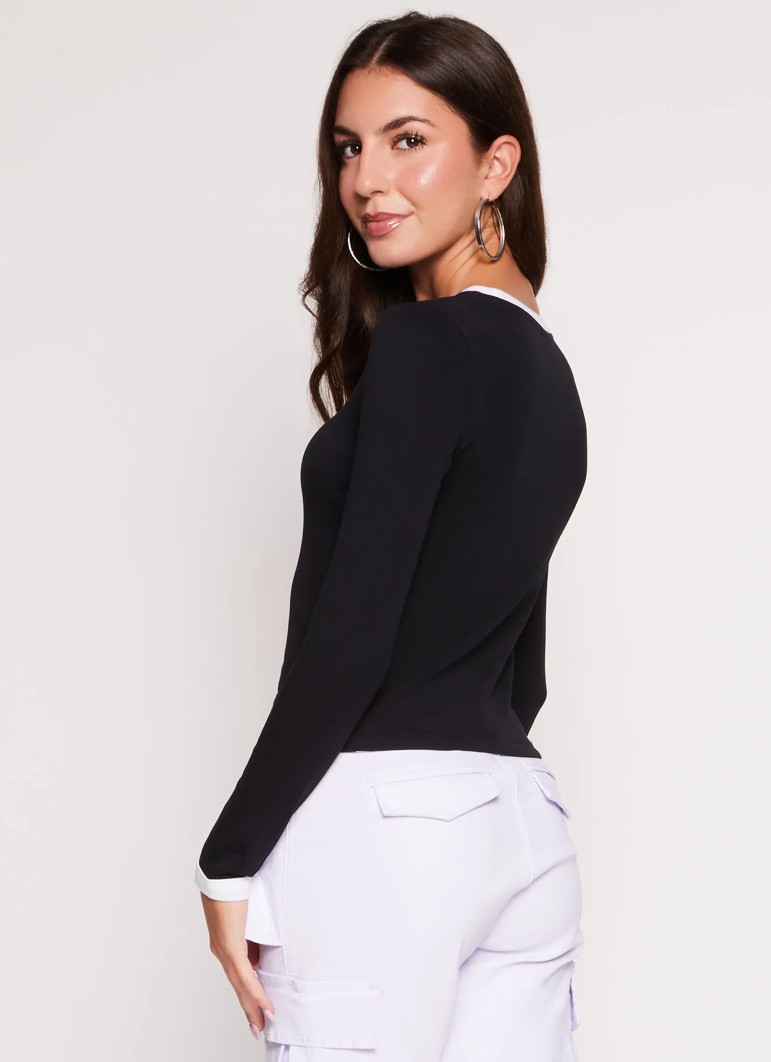 Long Sleeve Ringer Tee sold by Rainbow product image thumbnail 3