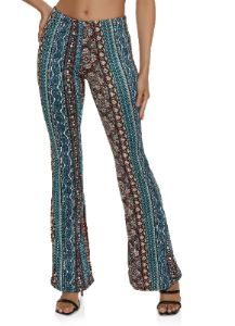 Border Print Flared Pants sold by Rainbow