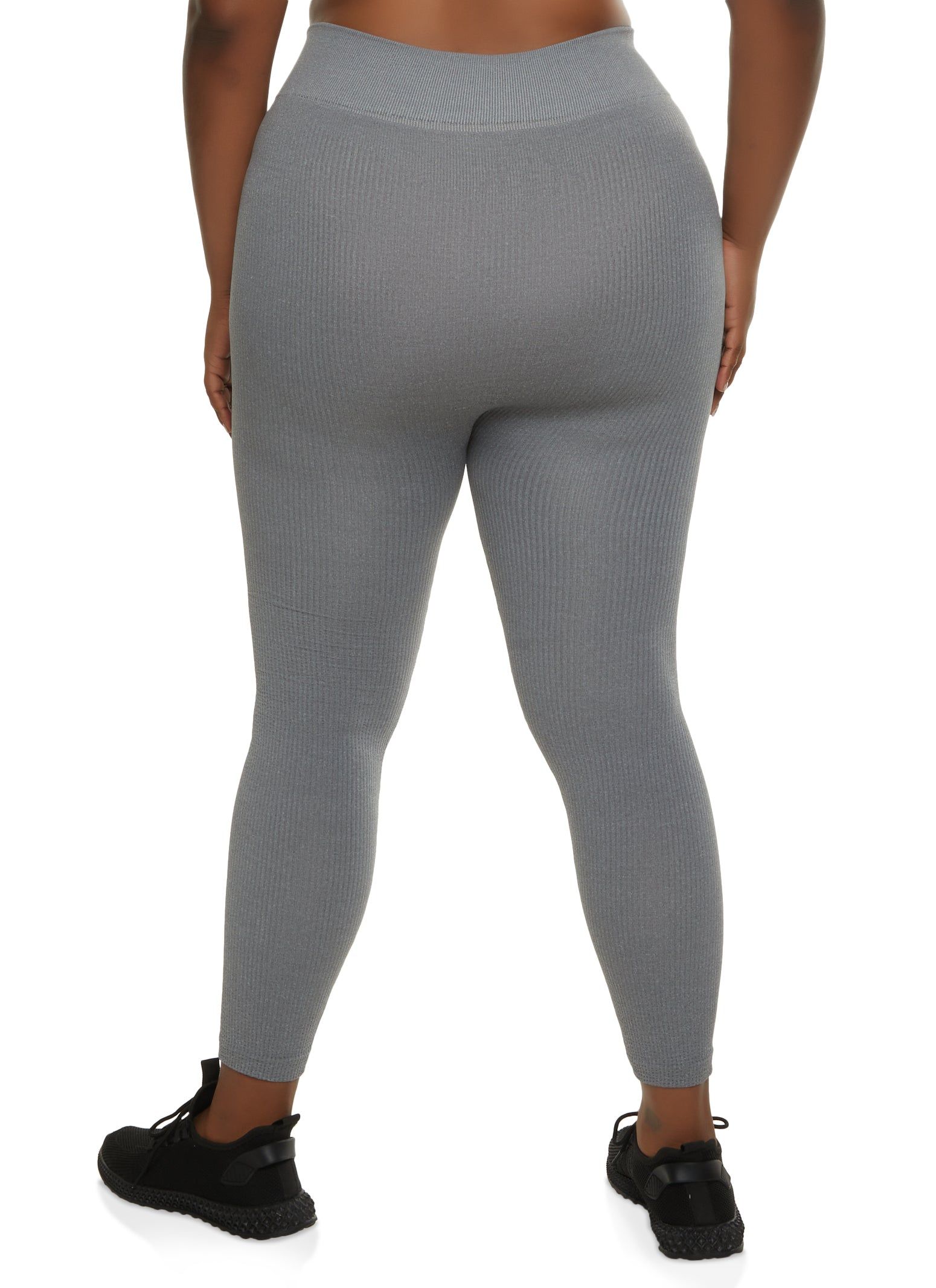 Plus Size Ribbed Faux Drawstring Leggings sold by Rainbow product image thumbnail 2