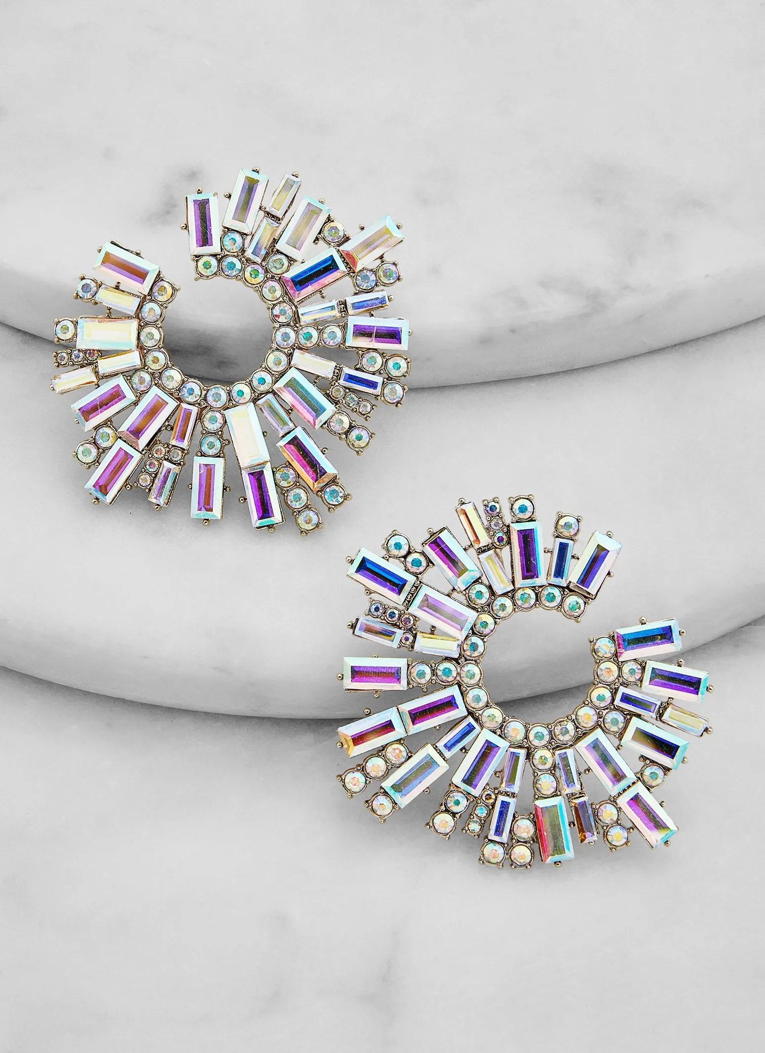 Rhinestone Open Circle Statement Earrings sold by Rainbow product image thumbnail 2
