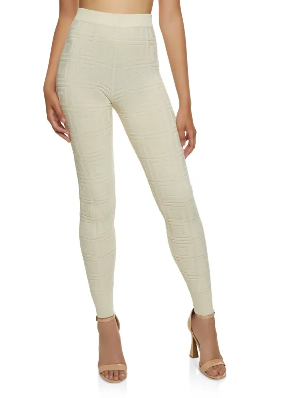 Greek Key Knit Leggings sold by Rainbow