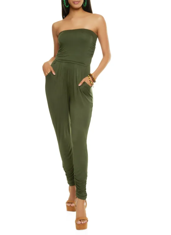 Soft Knit Strapless Jumpsuit sold by Rainbow