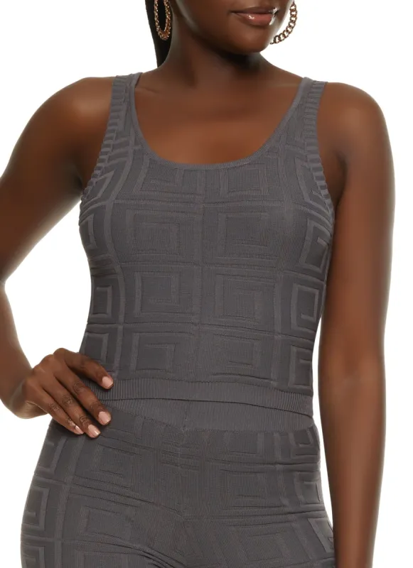 Greek Key Knit Crop Top sold by Rainbow