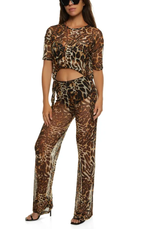 Mesh Printed Short Sleeve Top and Pants sold by Rainbow
