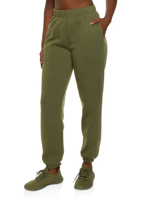 Basic Solid Fleece Joggers sold by Rainbow