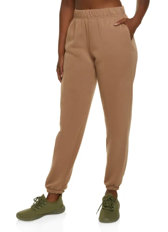 Basic Solid Fleece Joggers sold by Rainbow
