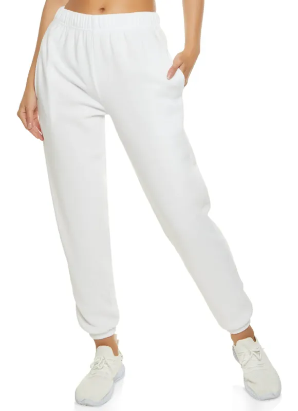 Basic Solid Fleece Joggers sold by Rainbow