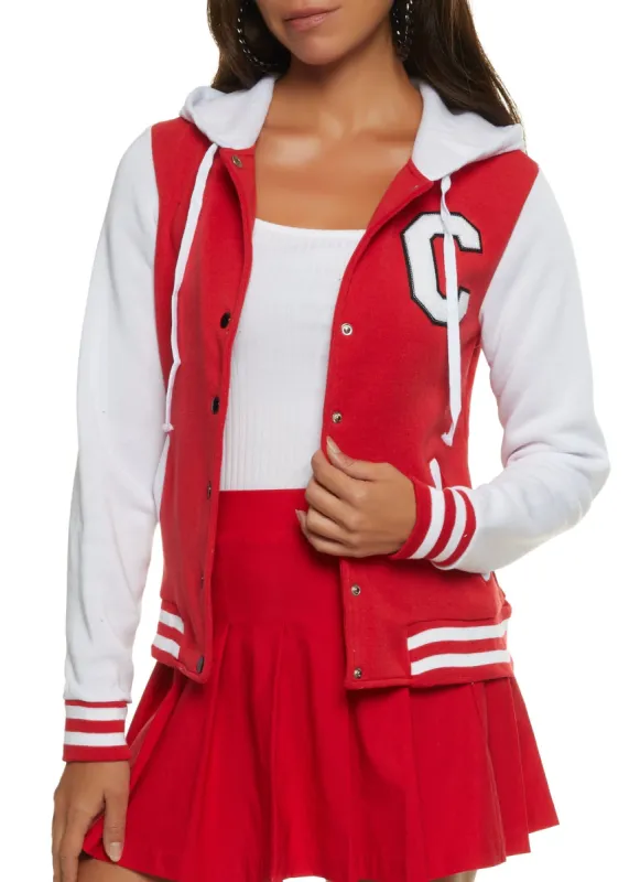 Hooded Color Block Letterman Jacket sold by Rainbow