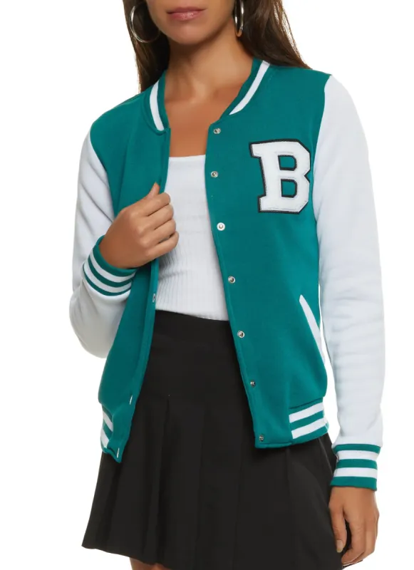 Color Block Letterman Jacket sold by Rainbow
