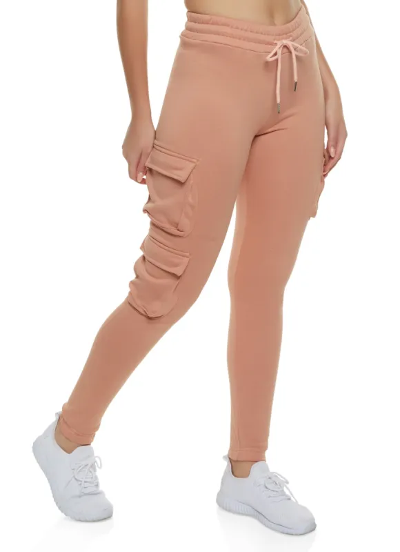 Drawstring Waist Cargo Pocket Sweatpants sold by Rainbow