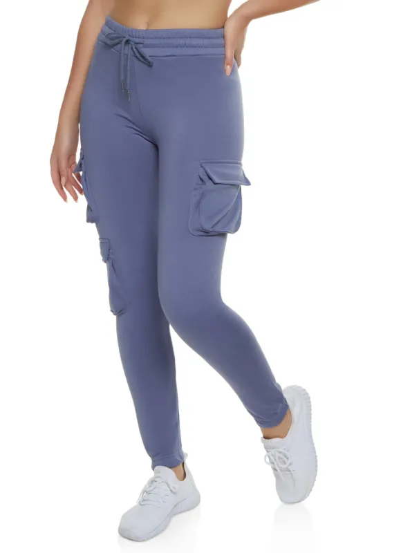 Drawstring Waist Cargo Pocket Sweatpants sold by Rainbow