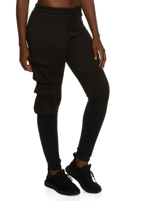 Drawstring Waist Cargo Pocket Sweatpants sold by Rainbow