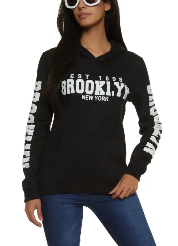 Brooklyn New York Graphic Pullover Hoodie sold by Rainbow