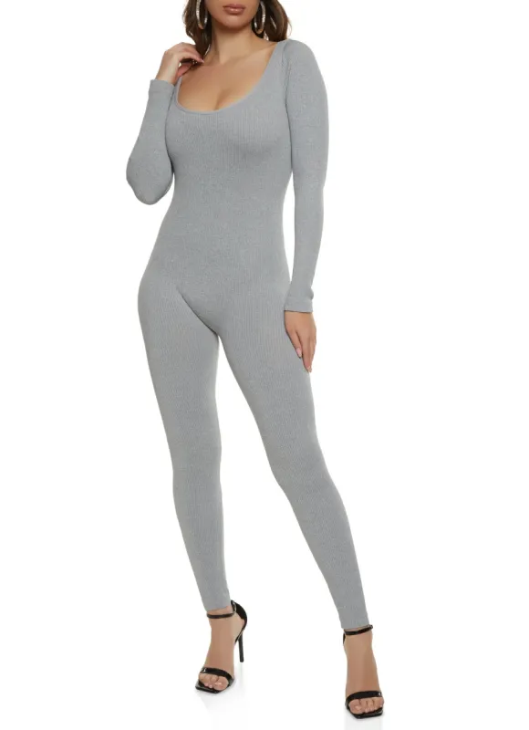 Solid Ribbed Seamless Jumpsuit sold by Rainbow