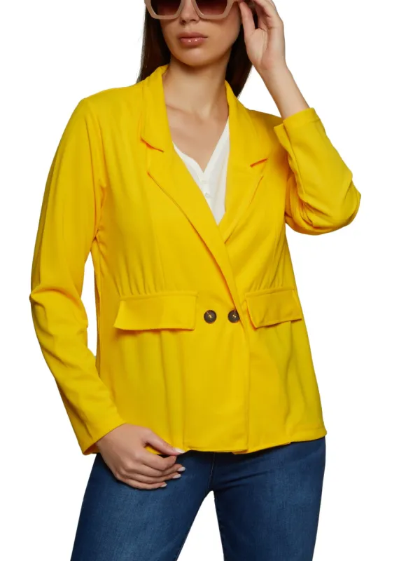 Notch Collar Two Button Blazer sold by Rainbow