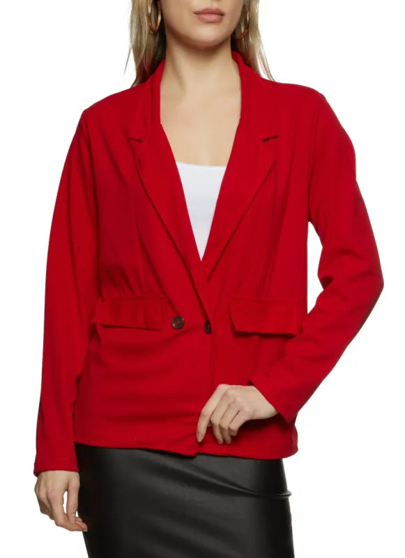 Notch Collar Two Button Blazer sold by Rainbow