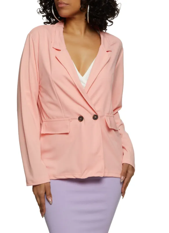 Notch Collar Two Button Blazer sold by Rainbow