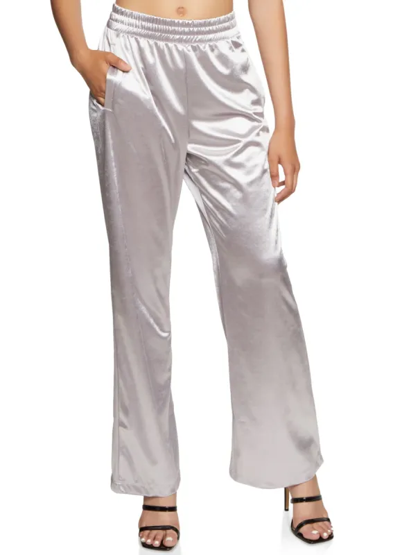 Satin Solid Wide Leg Pants sold by Rainbow