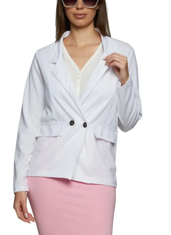 Notch Collar Two Button Blazer sold by Rainbow