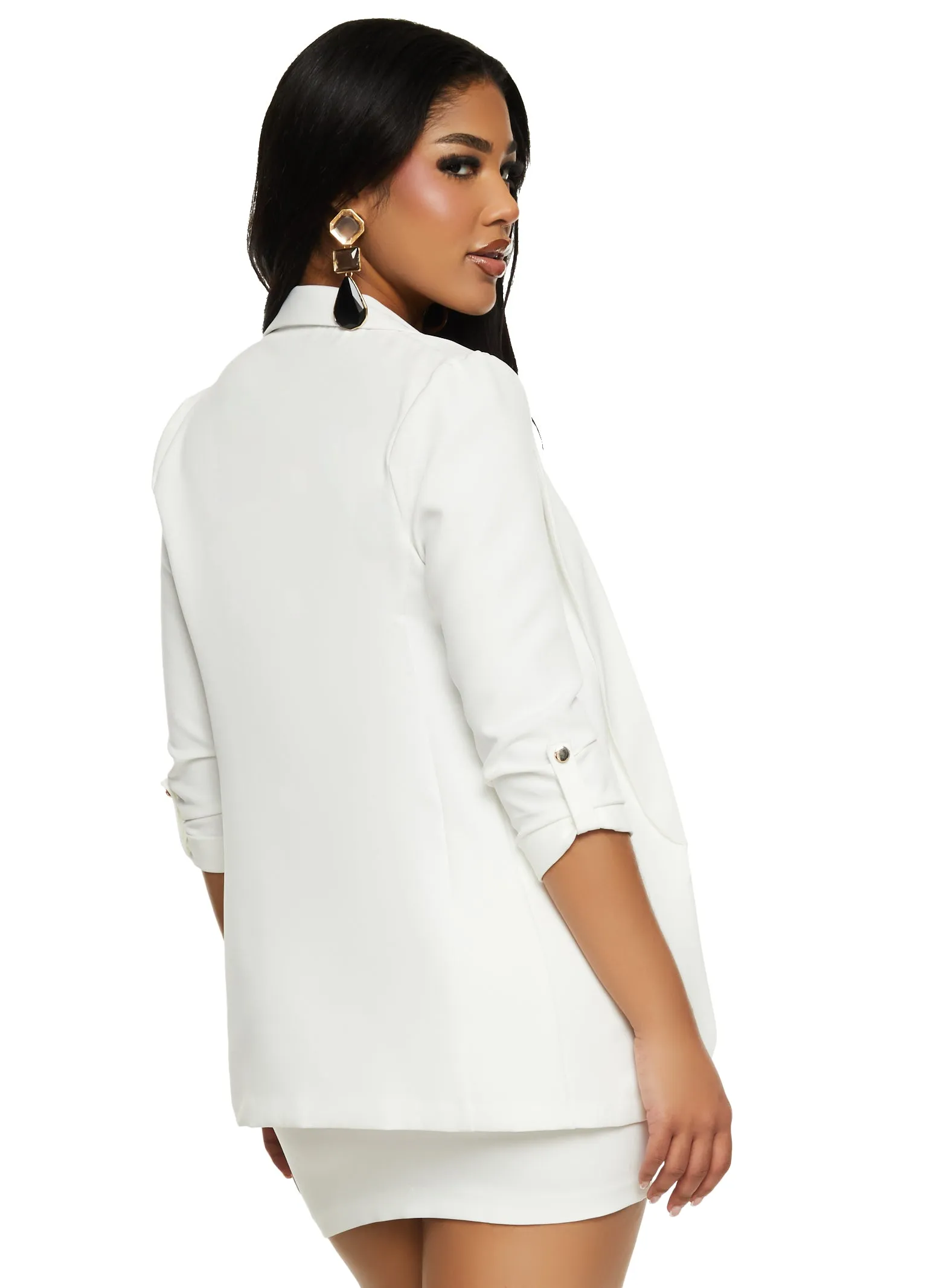 Open Front Tab Sleeve Blazer sold by Rainbow product image thumbnail 3