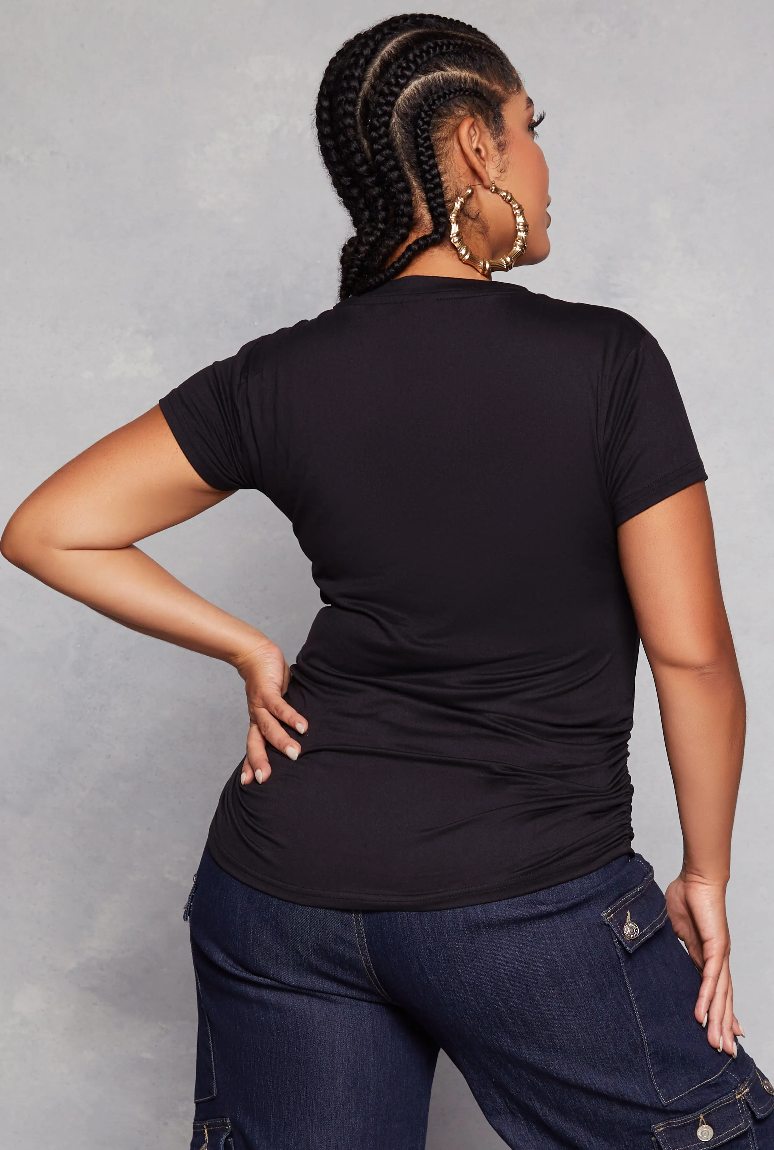 Plus Size Pray Foil Screen Embossed Graphic Tee sold by Rainbow product image thumbnail 3