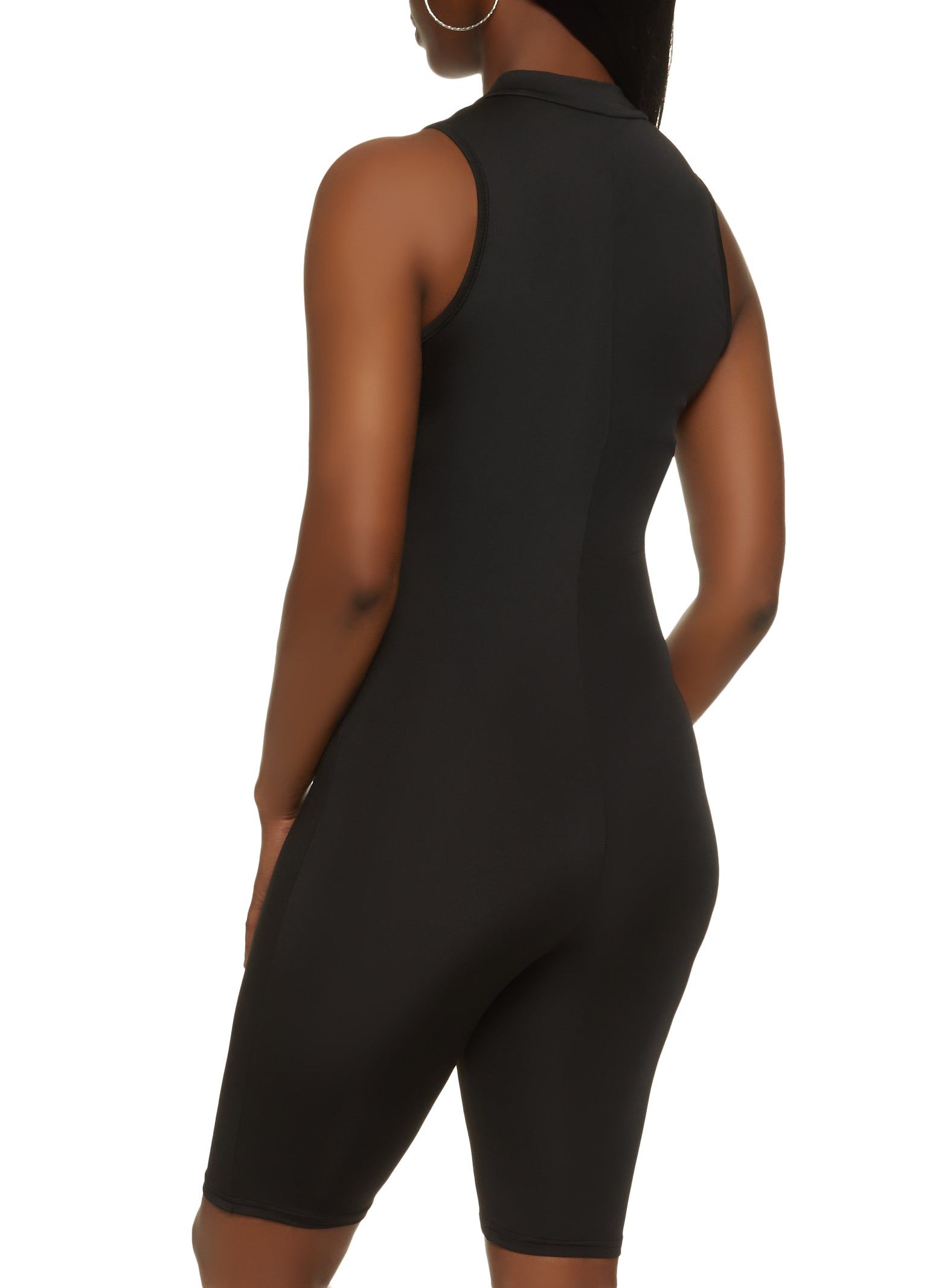 Zip Front Mock Neck Biker Romper sold by Rainbow product image thumbnail 2