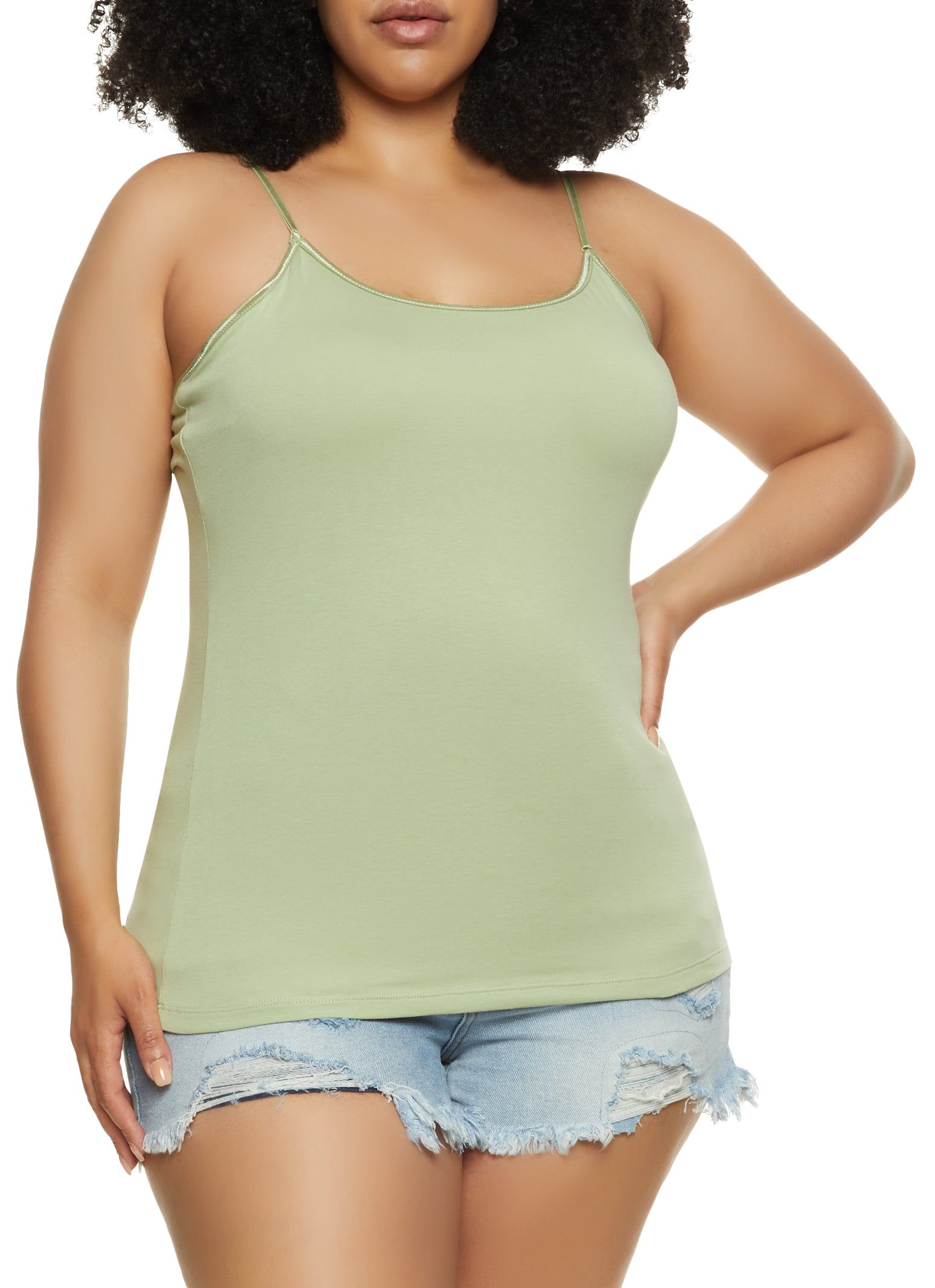 Plus Size Cotton Scoop Neck Cami sold by Rainbow