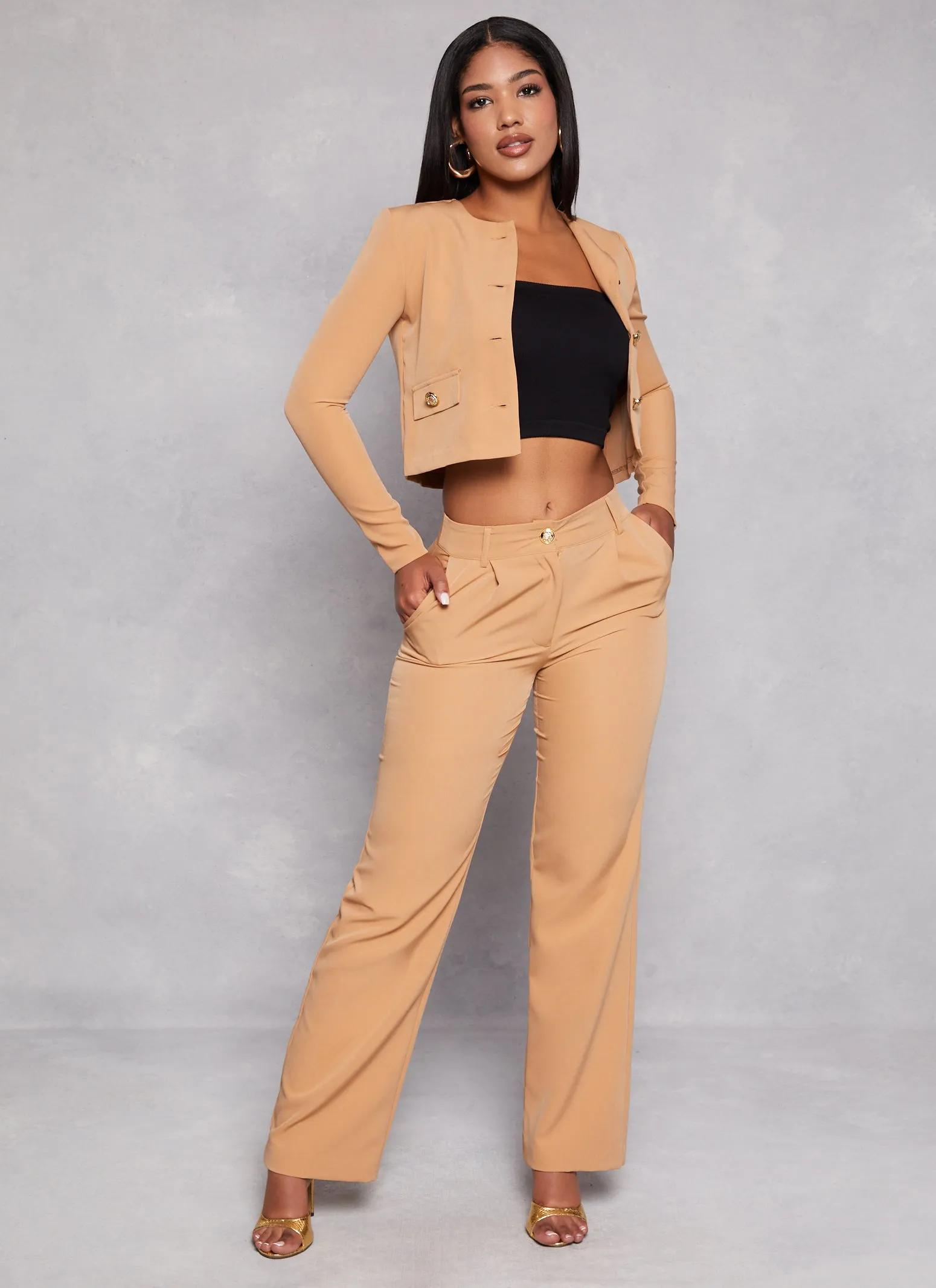 Crepe Knit High Waist Trousers sold by Rainbow