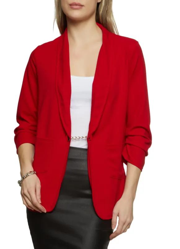Ruched Sleeve Chain Detail Blazer sold by Rainbow