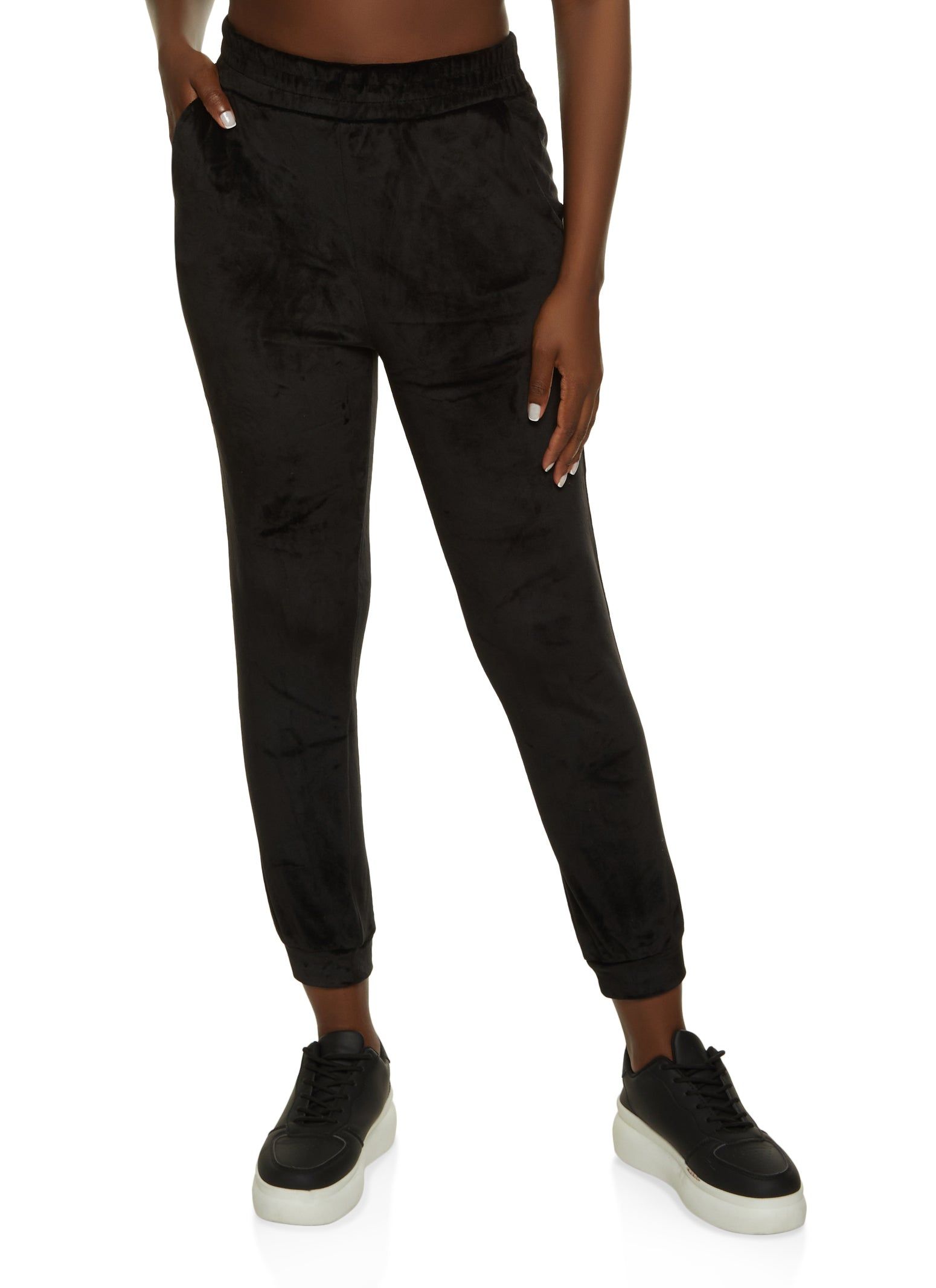 Velour Elastic Waist Joggers sold by Rainbow