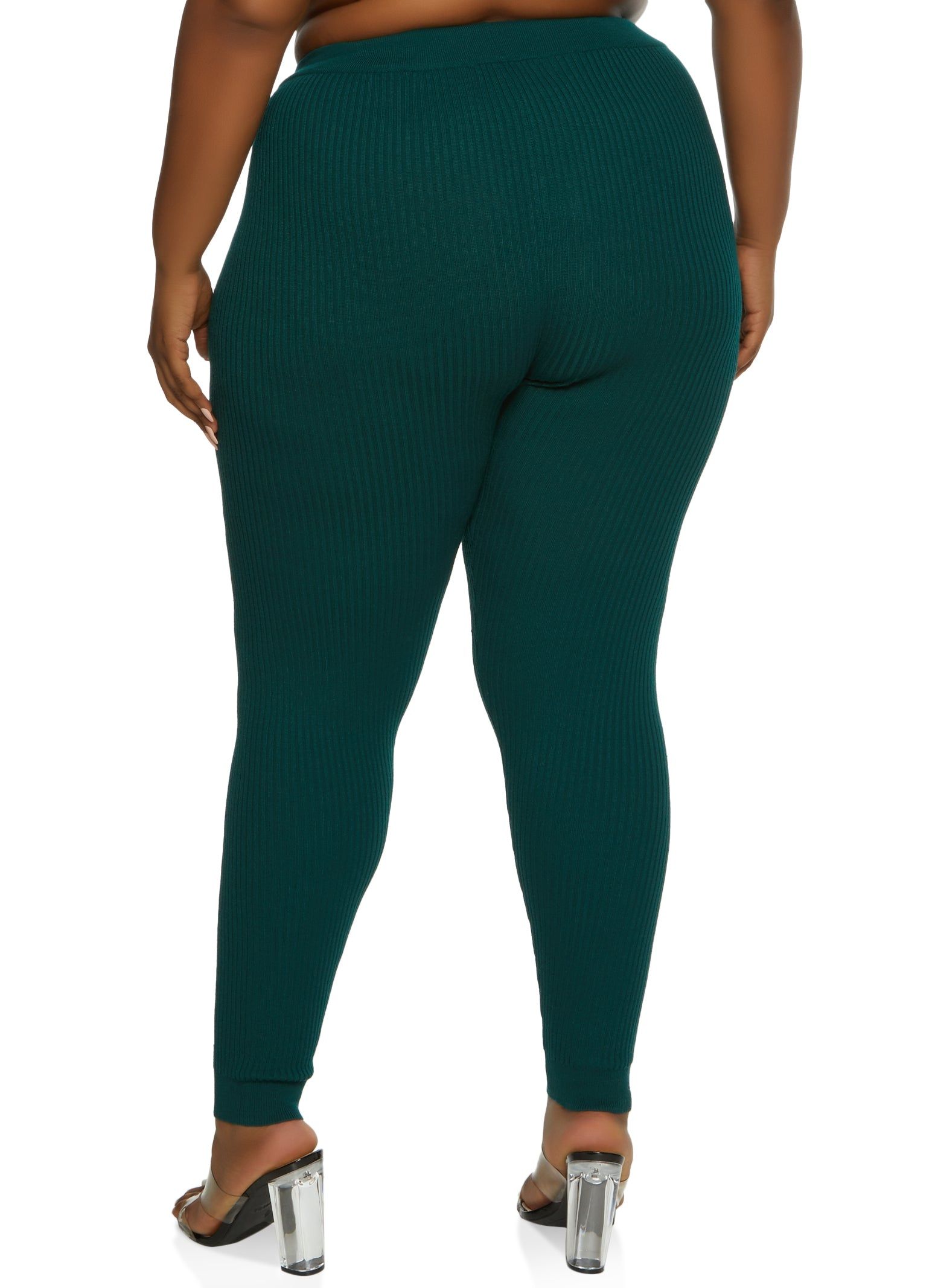 Plus Size Ribbed High Waist Leggings sold by Rainbow product image thumbnail 2