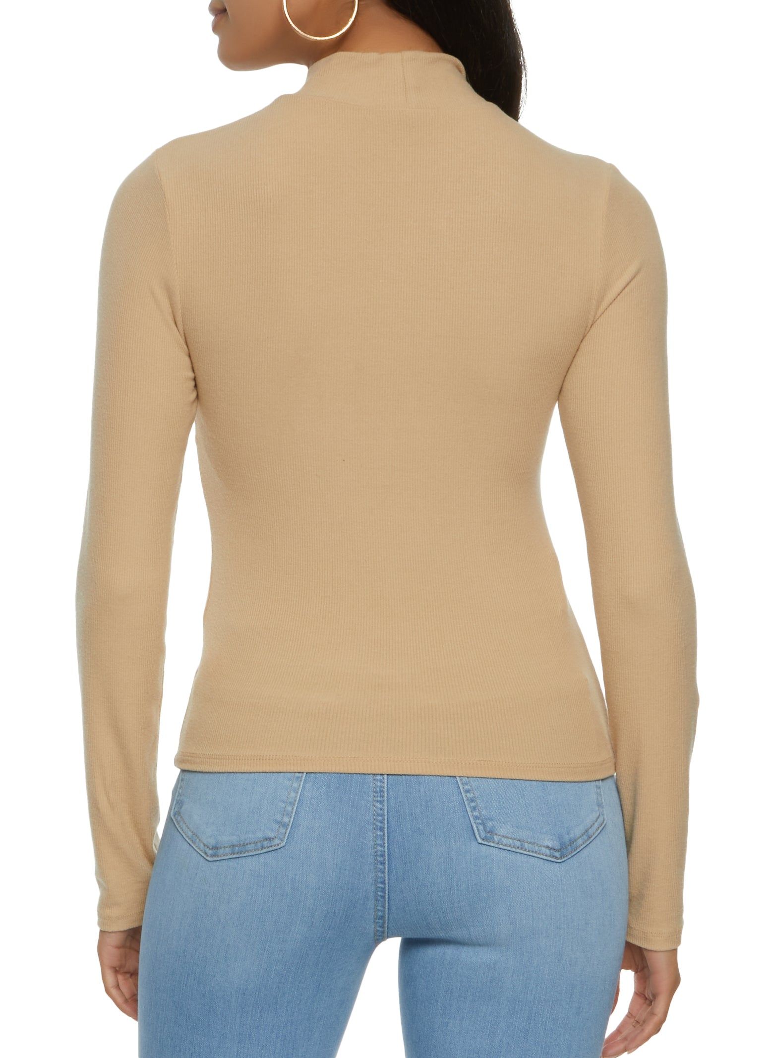 Ribbed Mock Neck Long Sleeve Top sold by Rainbow product image thumbnail 2