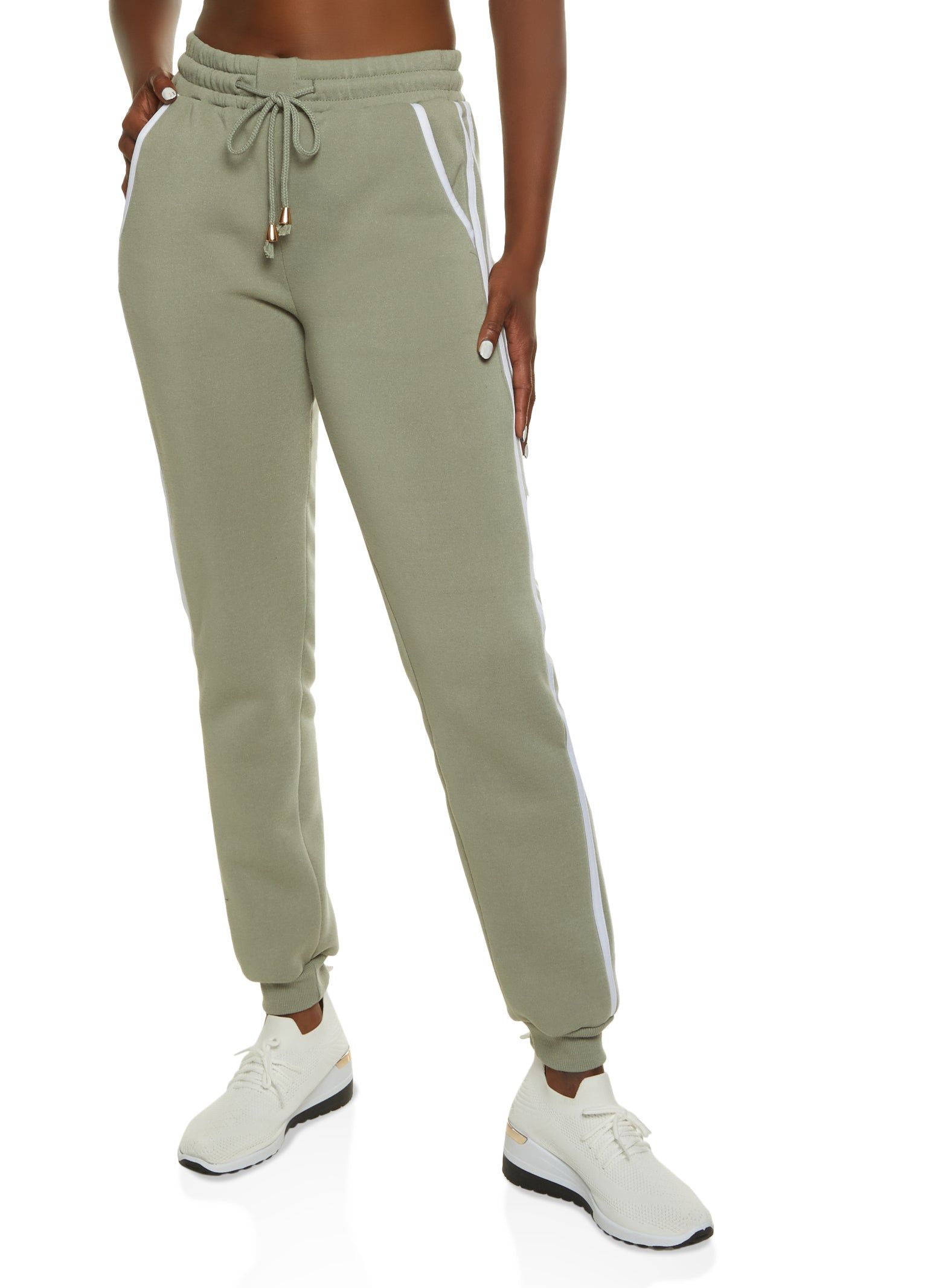 Side Striped Drawstring Joggers sold by Rainbow